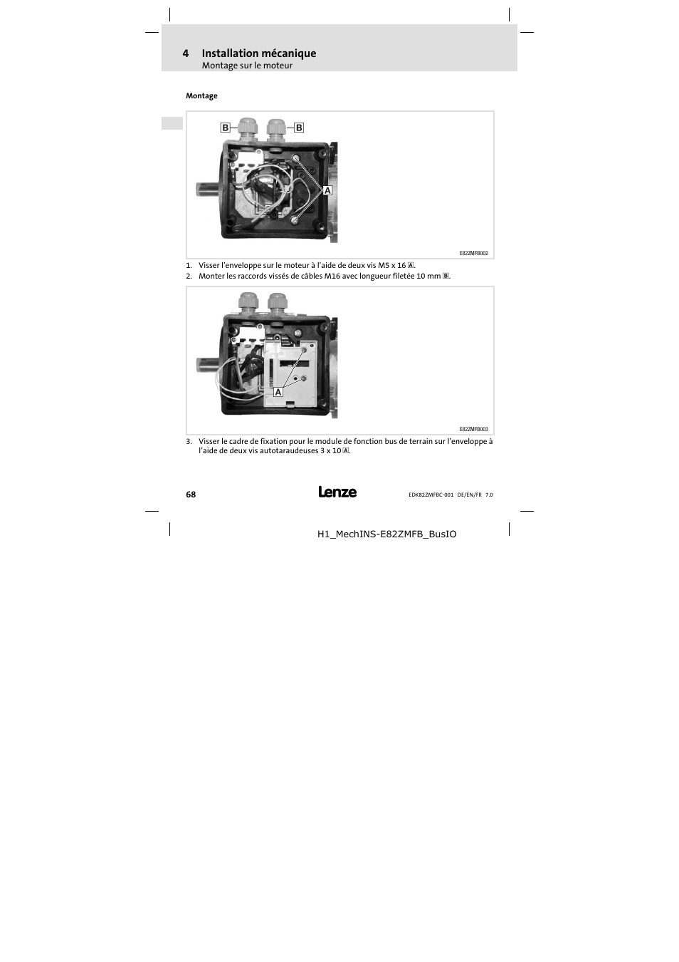 Lenze E82ZMFBC001 User Manual | Page 68 / 82