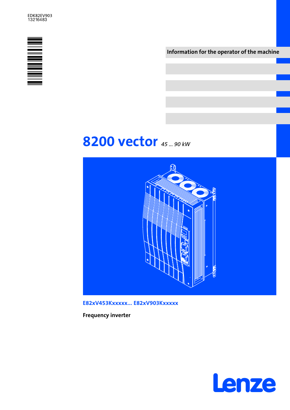 Lenze E82xV903Kxxxxx User Manual | 23 pages