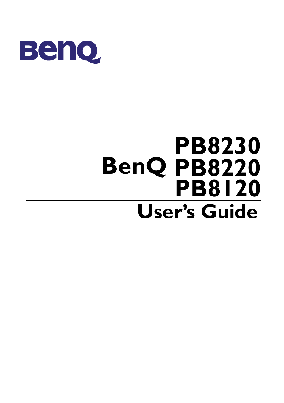 BenQ PB8220 User Manual | 34 pages