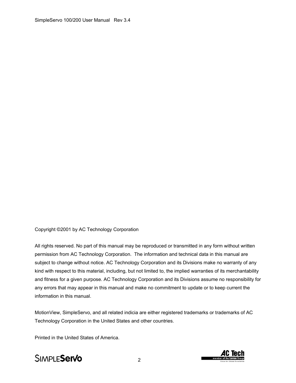 Lenze SS208AC User Manual | Page 2 / 31