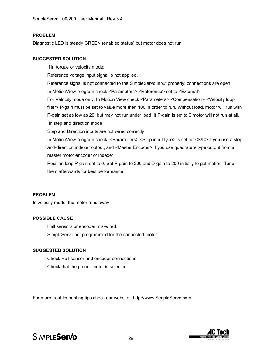Lenze SS208AC User Manual | Page 29 / 31