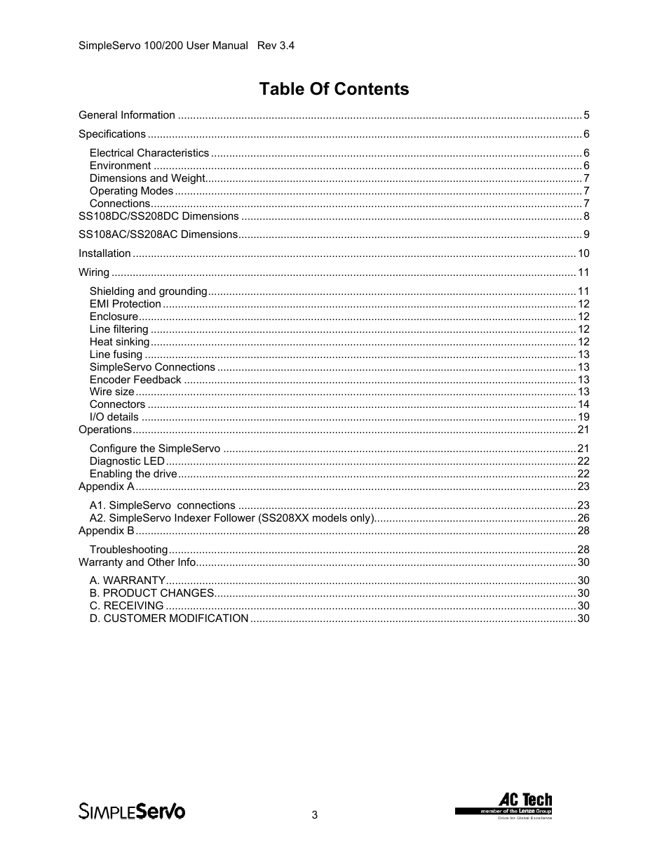 Lenze SS208AC User Manual | Page 3 / 31