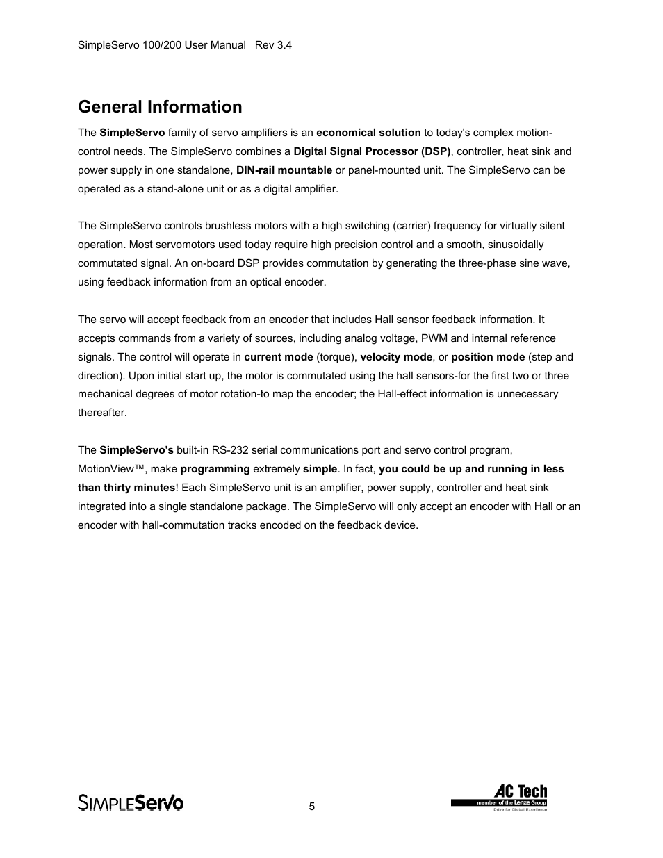 General information | Lenze SS208AC User Manual | Page 5 / 31