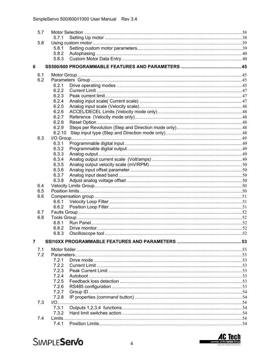 Lenze IMSS500+ Simple Servo 500 600 i1000 User Manual | Page 4 / 83