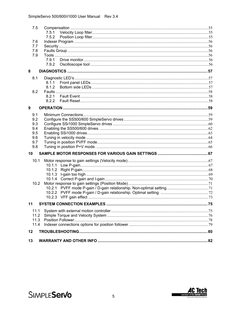 Lenze IMSS500+ Simple Servo 500 600 i1000 User Manual | Page 5 / 83