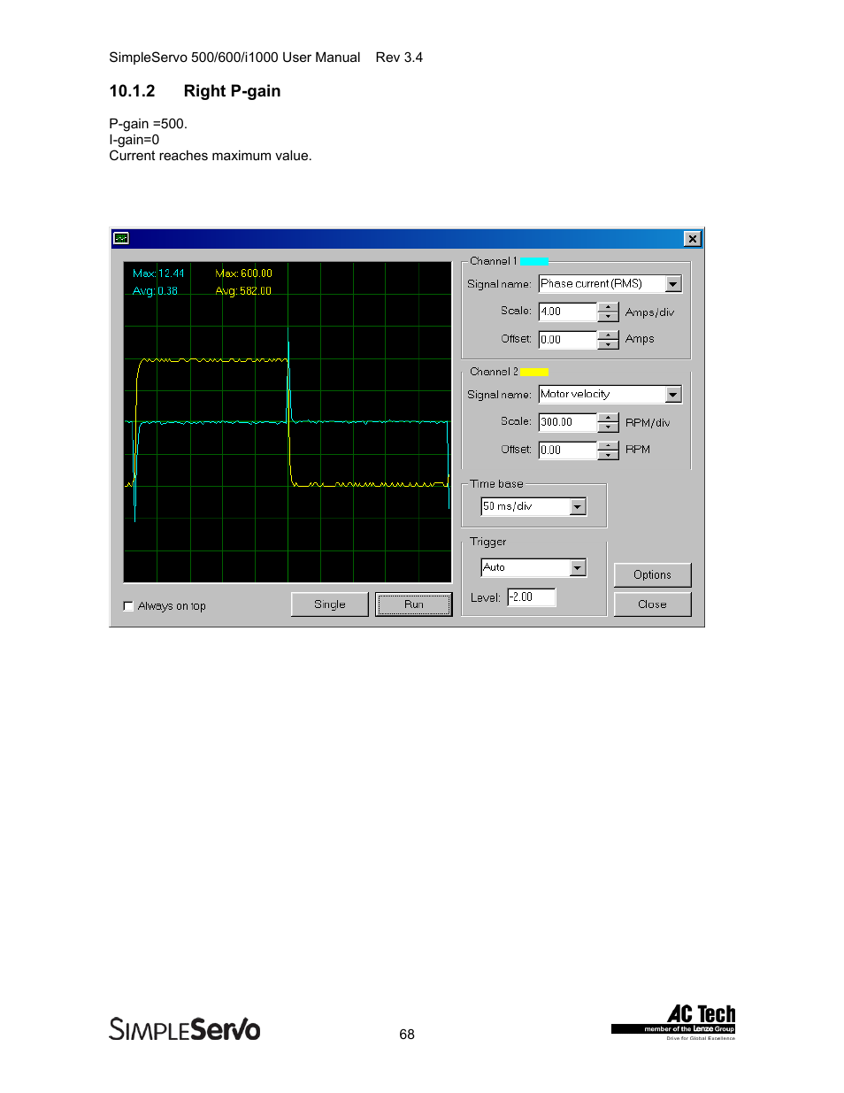 Right p-gain | Lenze IMSS500+ Simple Servo 500 600 i1000 User Manual | Page 68 / 83