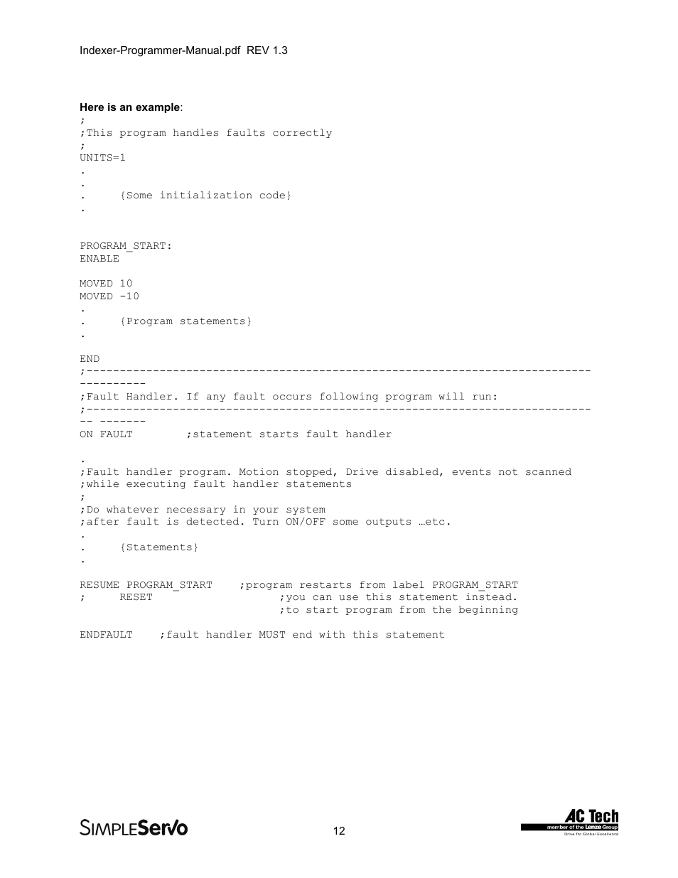 Lenze PMSS1000 Simple Servo User Manual | Page 12 / 72