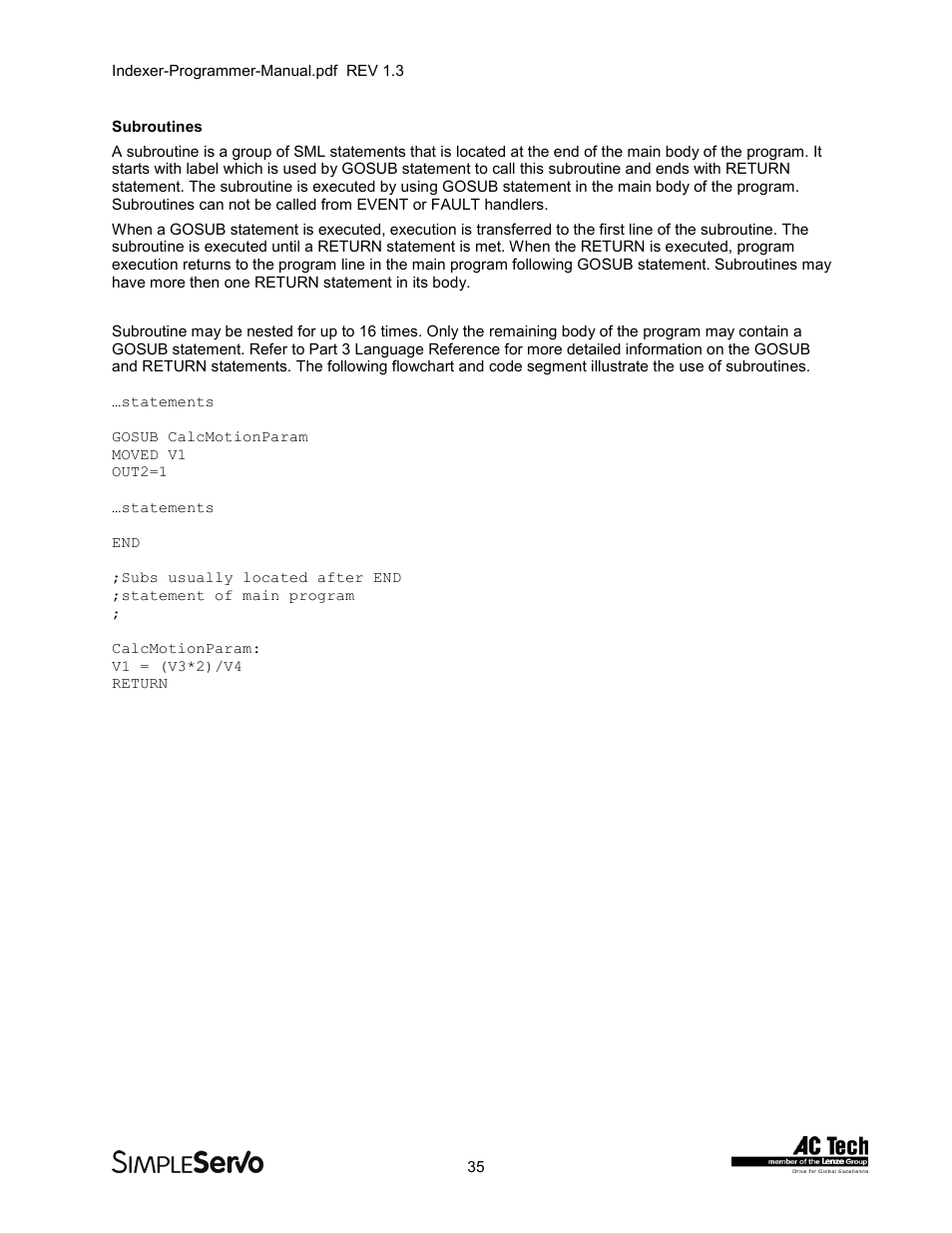 Lenze PMSS1000 Simple Servo User Manual | Page 35 / 72