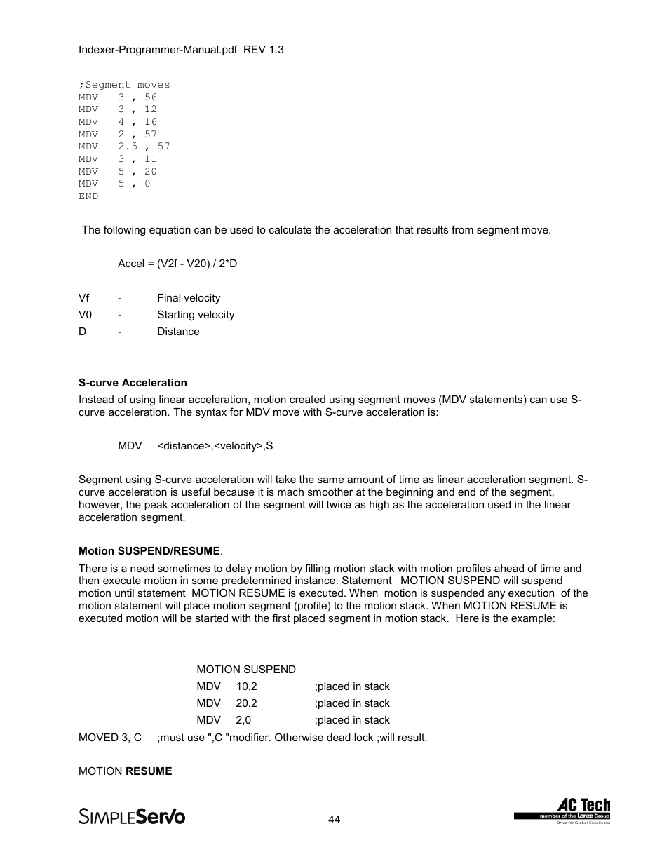 Lenze PMSS1000 Simple Servo User Manual | Page 44 / 72