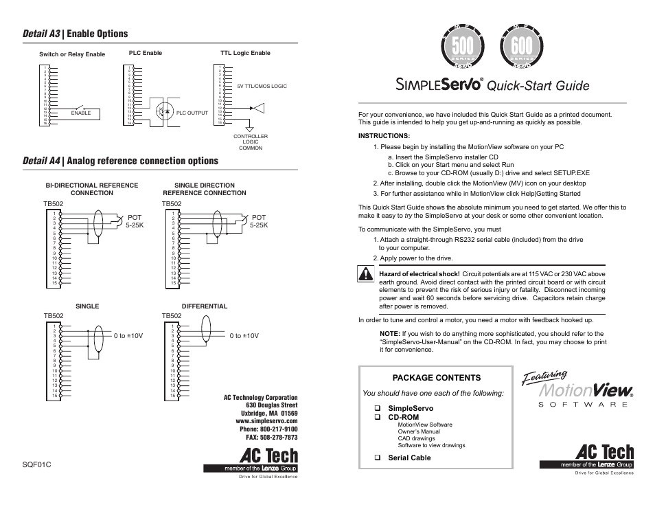 Lenze SQF01C User Manual | 2 pages