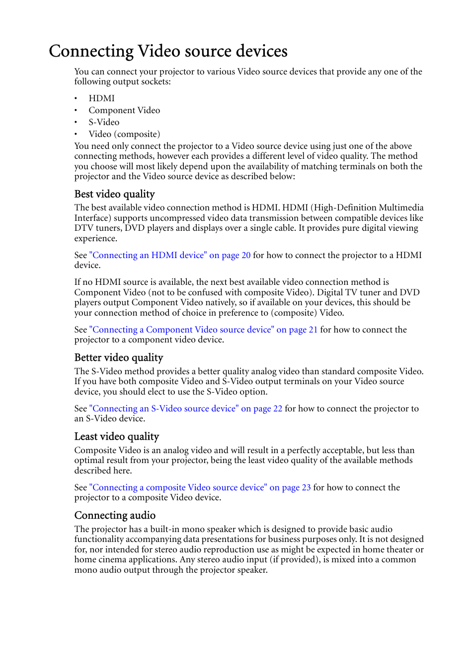 Connecting video source devices | BenQ MP624 User Manual | Page 19 / 62
