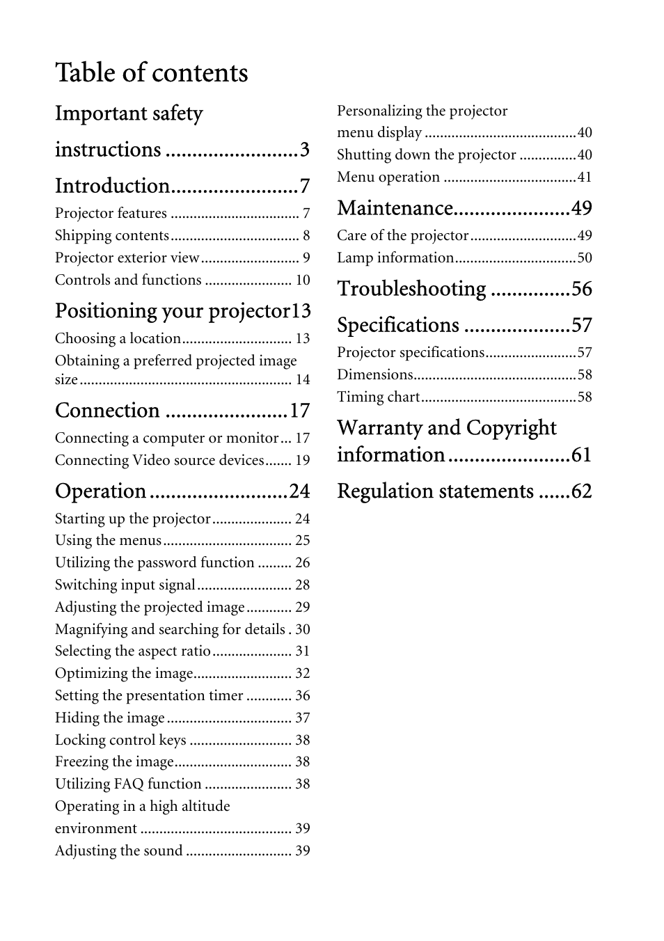 BenQ MP624 User Manual | Page 2 / 62