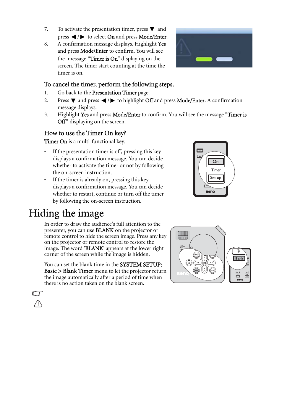 Hiding the image, Hiding | BenQ MP624 User Manual | Page 37 / 62