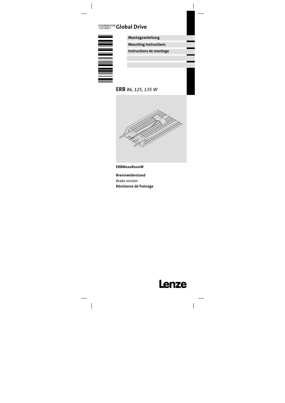 Lenze ERBMxxxRxxxx User Manual | 58 pages