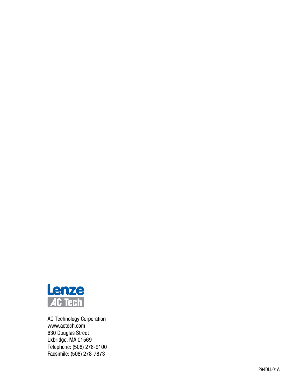 Lenze P94DLL01A User Manual | Page 14 / 14