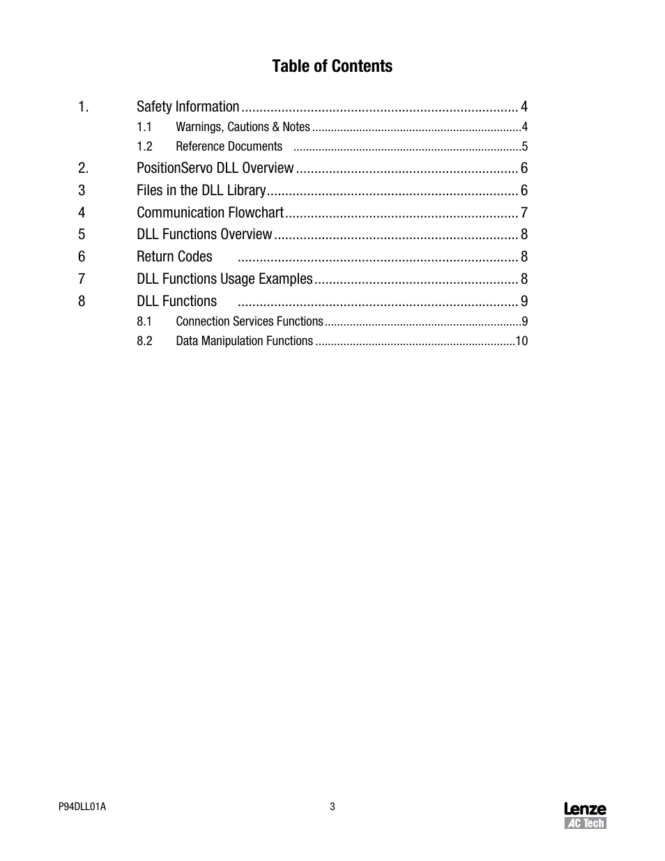 Lenze P94DLL01A User Manual | Page 3 / 14