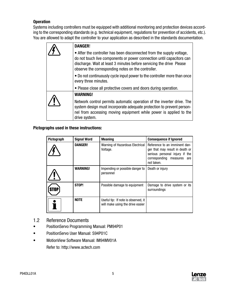  reference documents | Lenze P94DLL01A User Manual | Page 5 / 14