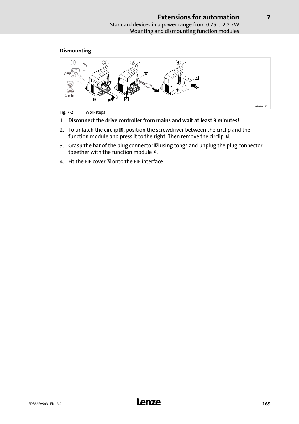 Extensions for automation | Lenze E82xVxxxKxxxxx User Manual | Page 169 / 548