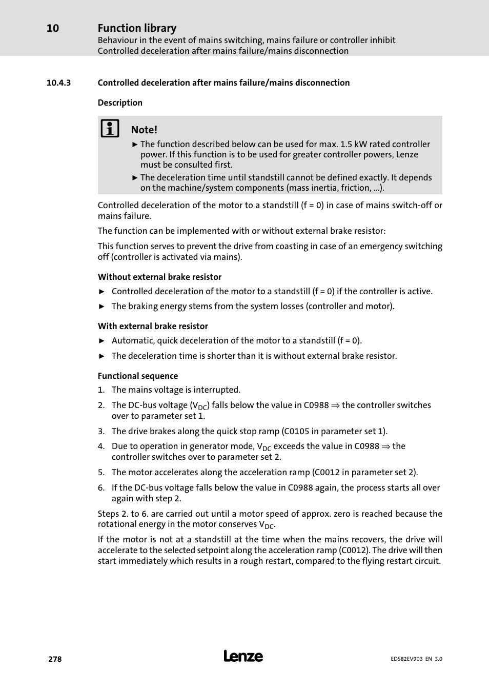 Function library | Lenze E82xVxxxKxxxxx User Manual | Page 278 / 548