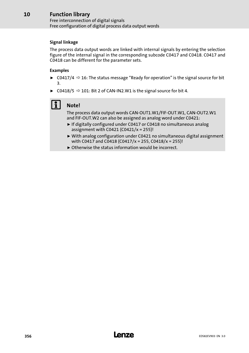 Lenze E82xVxxxKxxxxx User Manual | Page 356 / 548