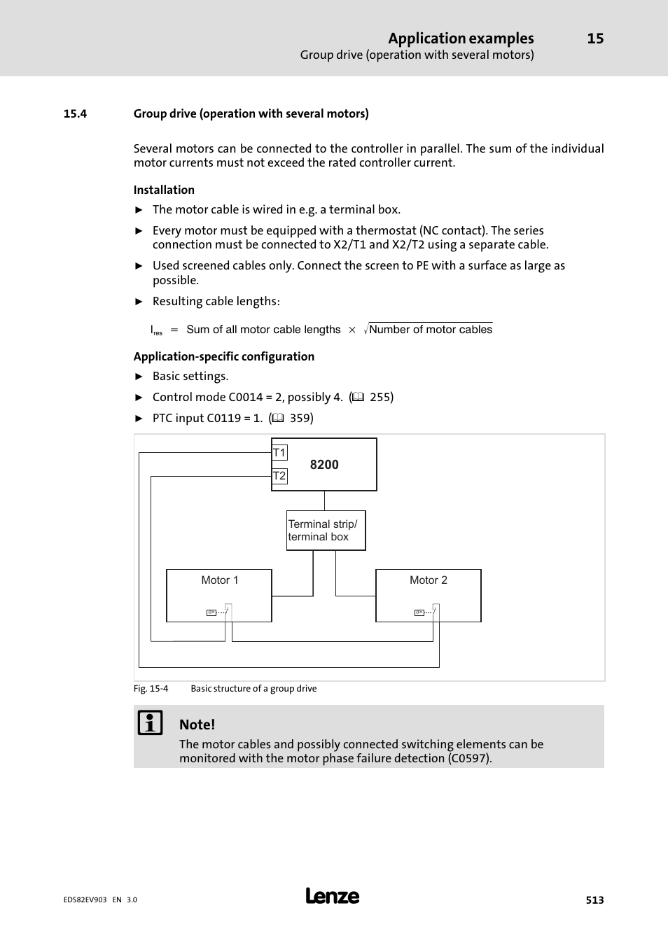 4 group drive (operation with several motors), Application examples | Lenze E82xVxxxKxxxxx User Manual | Page 513 / 548