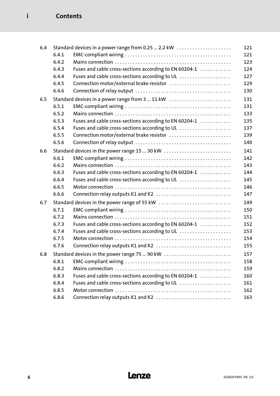 Contents i | Lenze E82xVxxxKxxxxx User Manual | Page 6 / 548