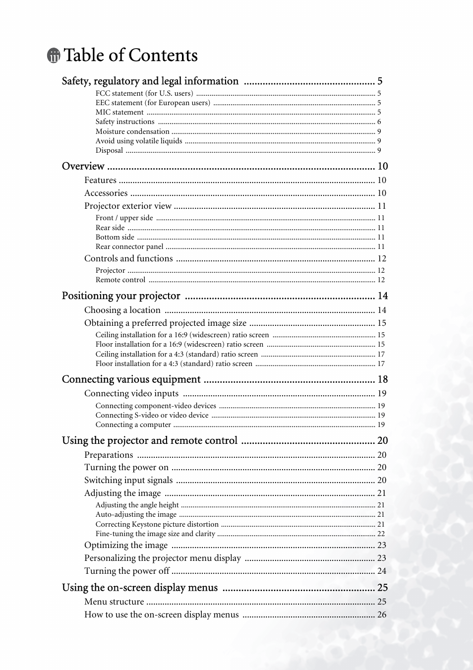 BenQ PE5120 User Manual | Page 3 / 35