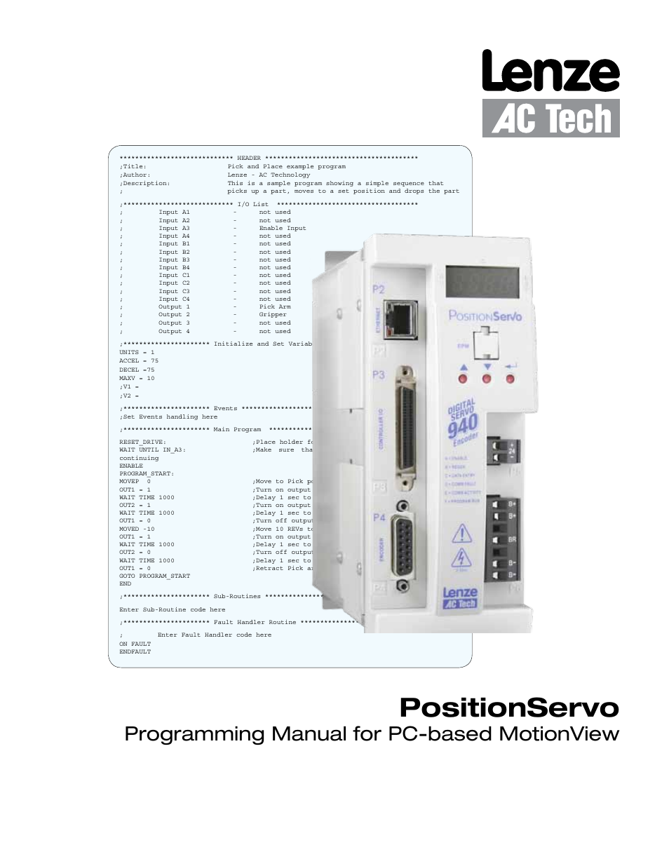 Lenze PM94P01C User Manual | 134 pages