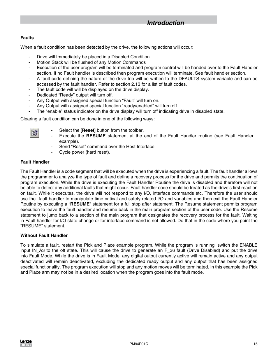 Introduction | Lenze PM94P01C User Manual | Page 17 / 134
