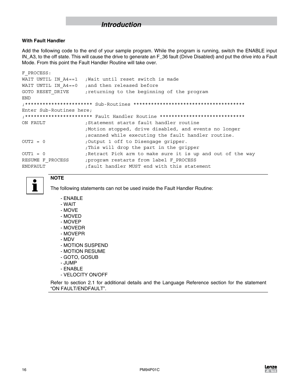 Introduction | Lenze PM94P01C User Manual | Page 18 / 134
