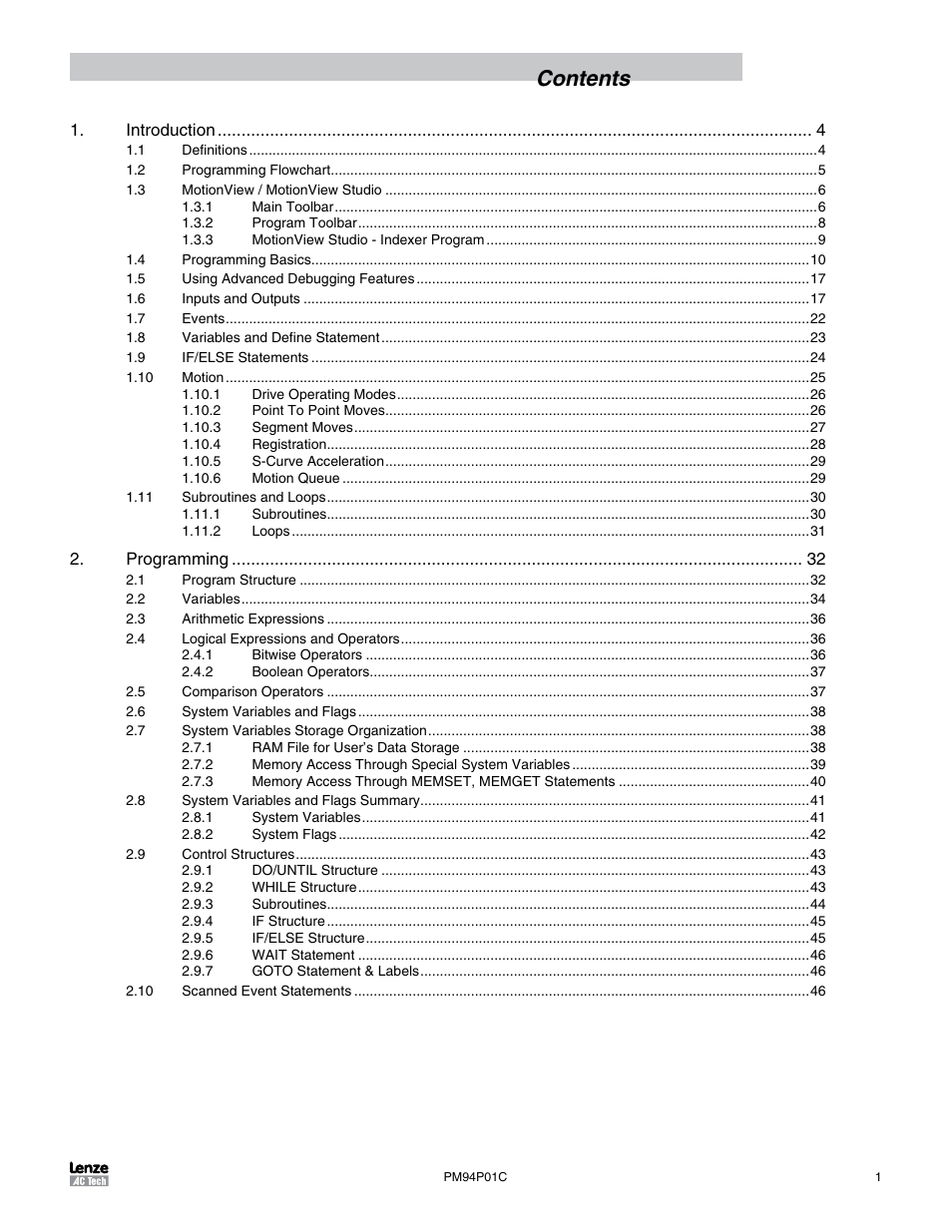 Lenze PM94P01C User Manual | Page 3 / 134