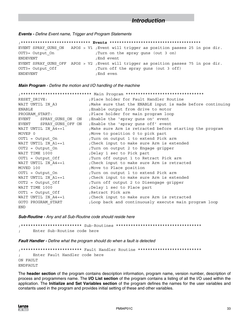 Introduction | Lenze PM94P01C User Manual | Page 35 / 134