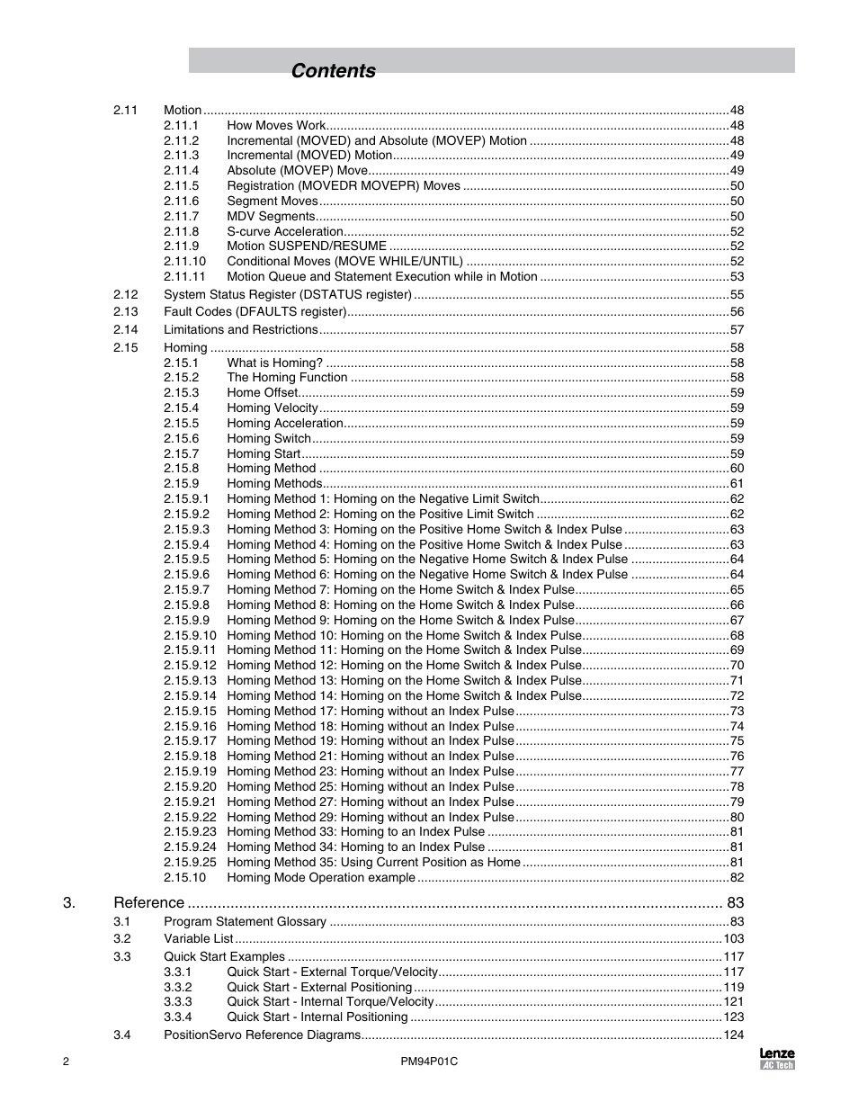 Lenze PM94P01C User Manual | Page 4 / 134