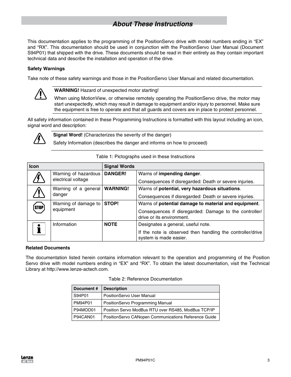 About these instructions | Lenze PM94P01C User Manual | Page 5 / 134