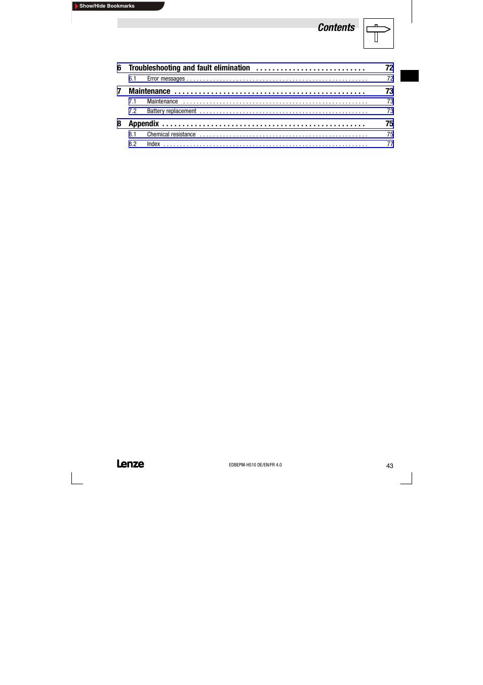 Lenze EPM-H510 User Manual | Page 43 / 118