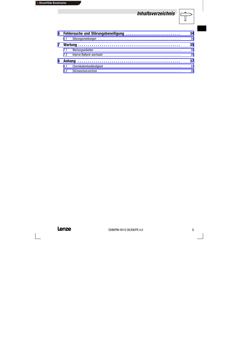 Lenze EPM-H510 User Manual | Page 5 / 118