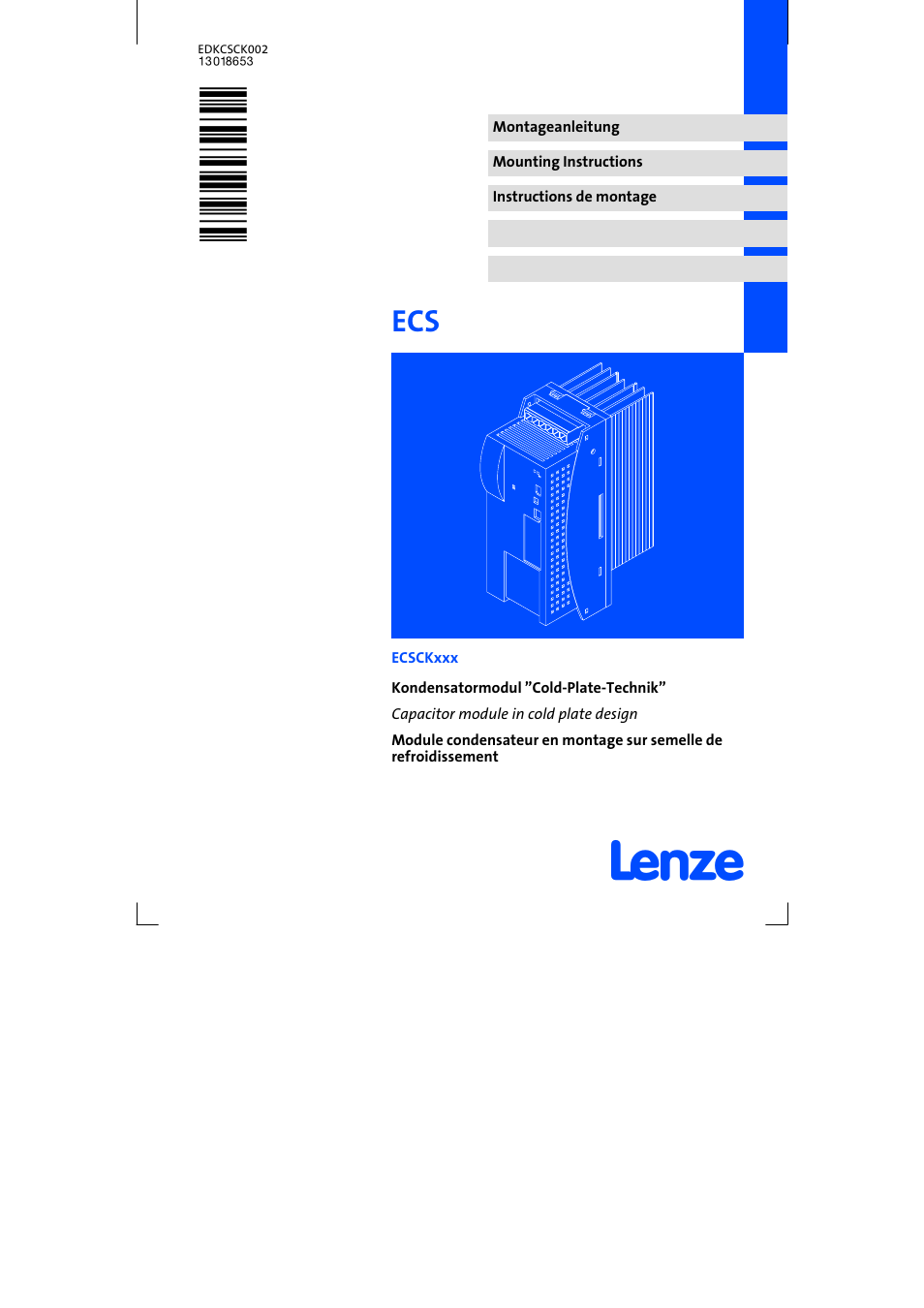 Lenze ECSCKxxx User Manual | 90 pages