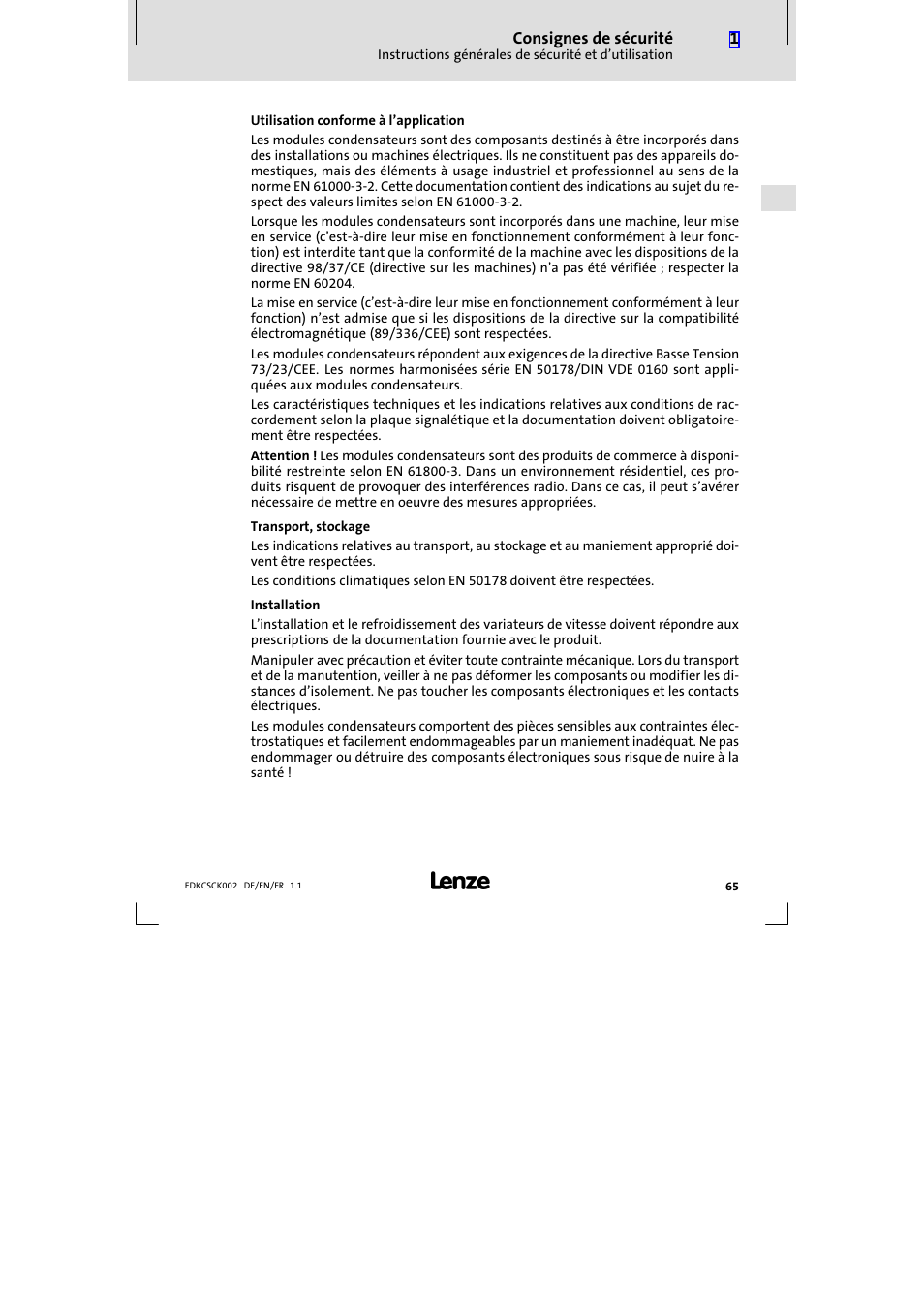 Lenze ECSCKxxx User Manual | Page 65 / 90