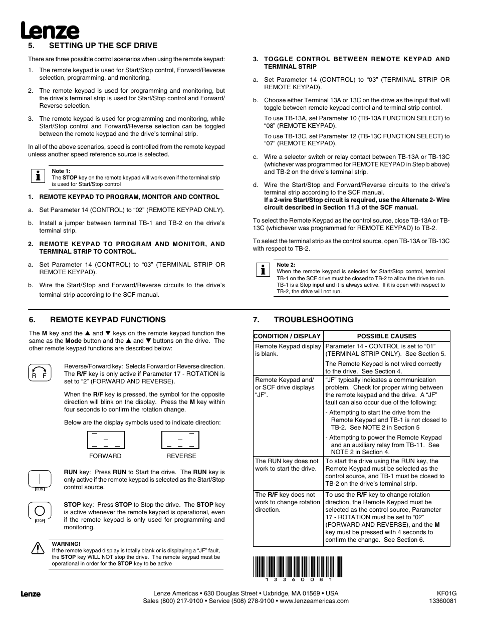 Lenze SCF SERIES Remote Keypad User Manual | Page 2 / 2