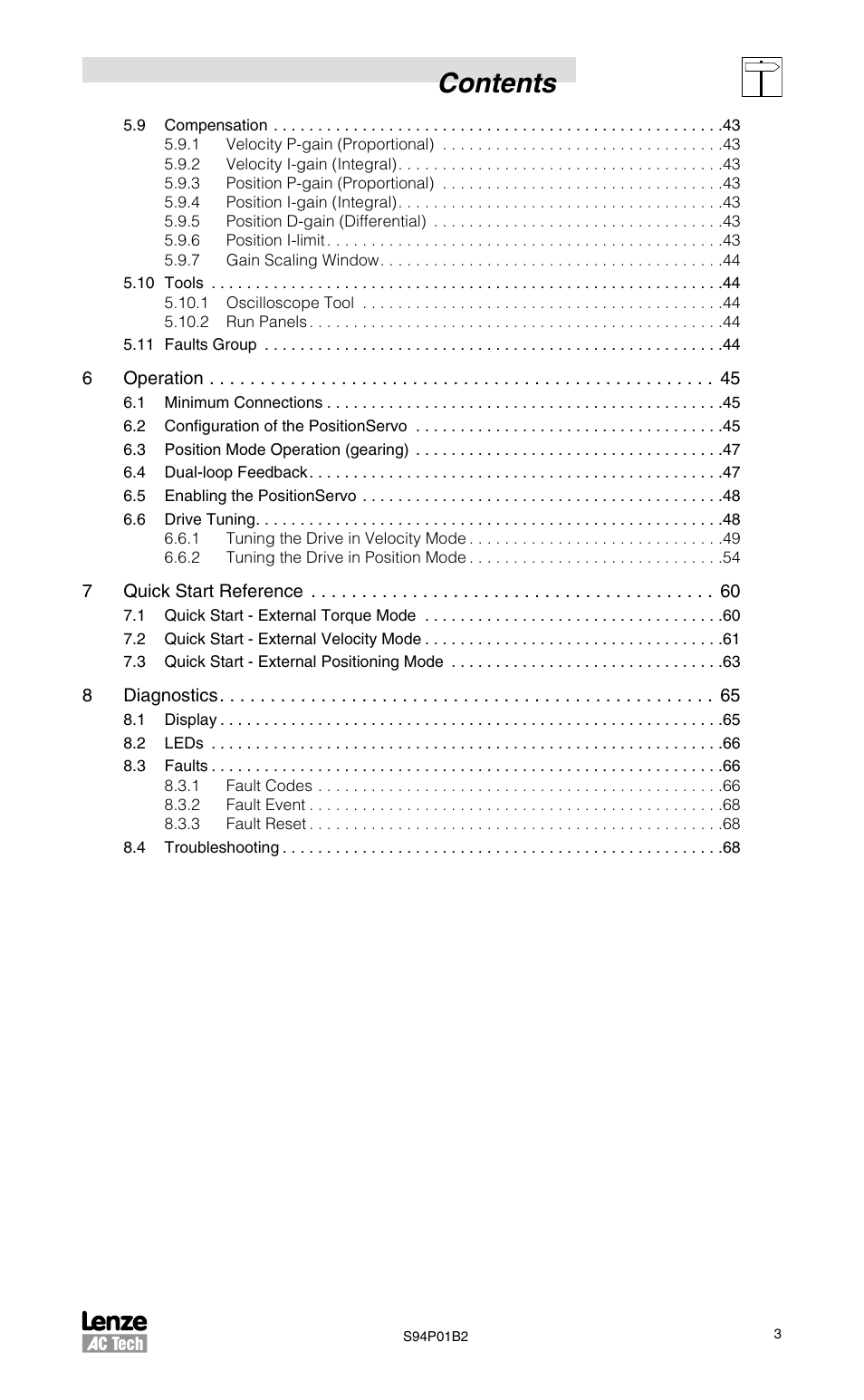 Lenze S94P01B2 User Manual | Page 5 / 76