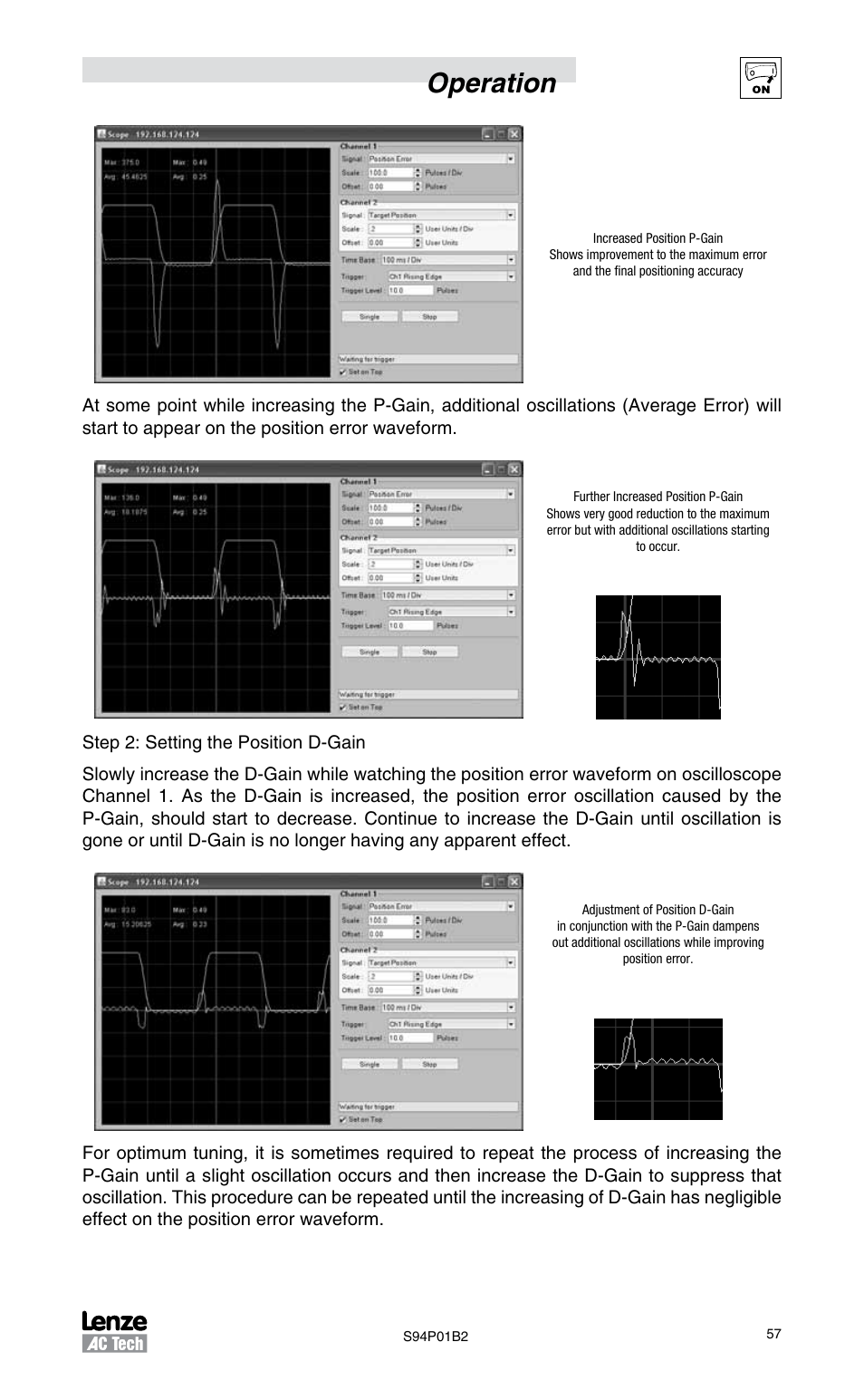 Operation | Lenze S94P01B2 User Manual | Page 59 / 76