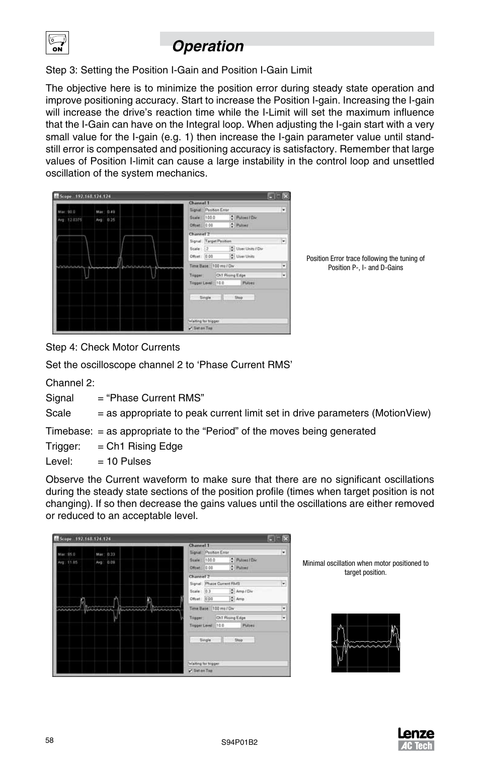 Operation | Lenze S94P01B2 User Manual | Page 60 / 76