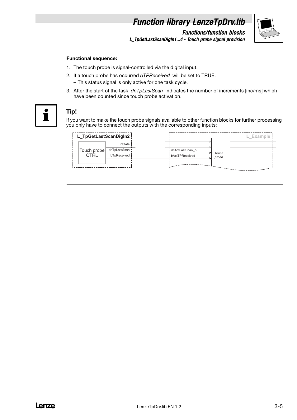 Function library lenzetpdrv.lib, Functions/function blocks | Lenze DDS Function library TpDrv User Manual | Page 17 / 17