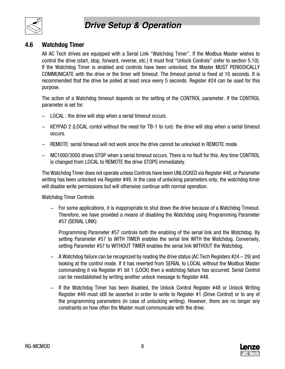 Drive setup & operation | Lenze MC Series Drives User Manual | Page 12 / 35