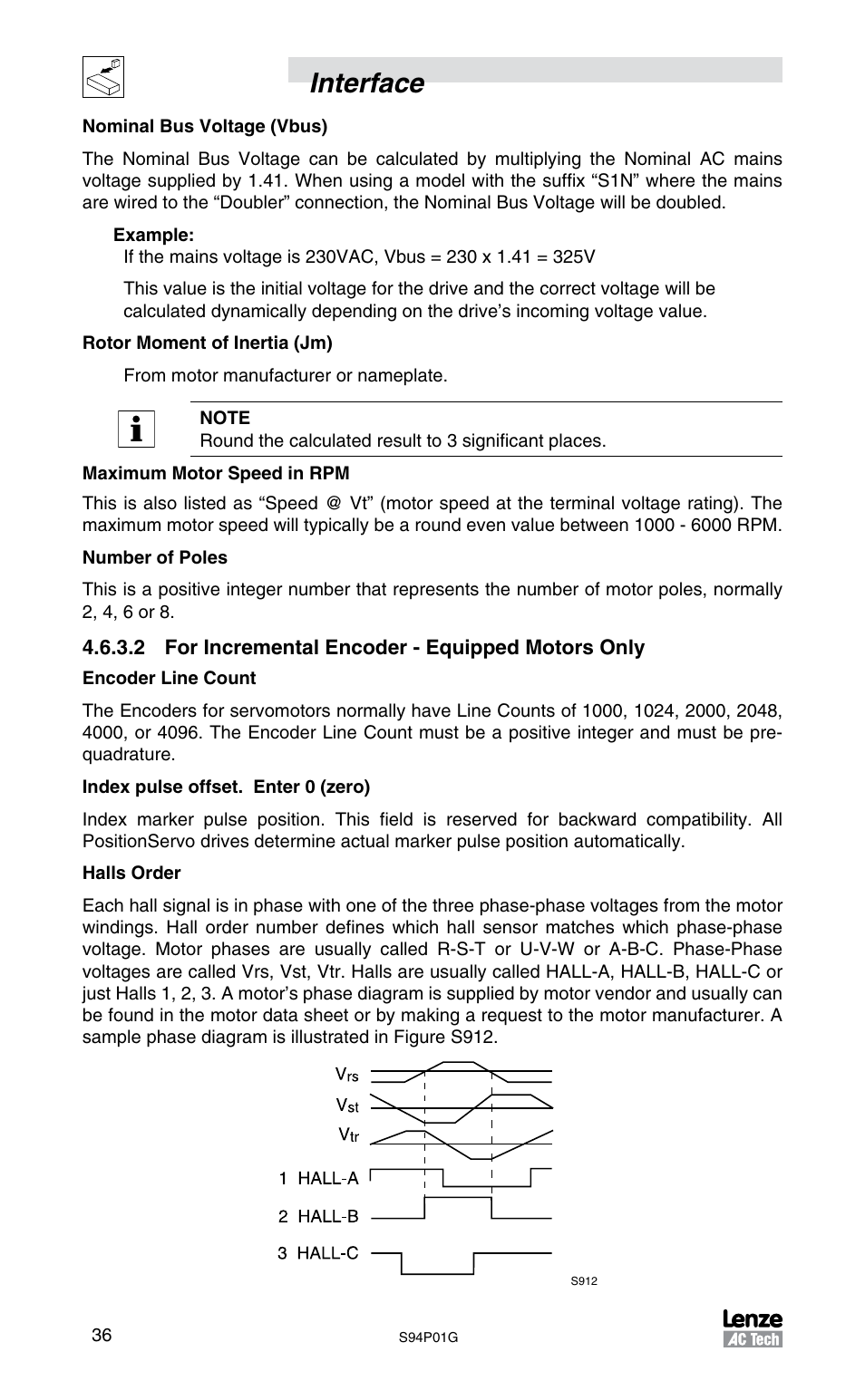 Interface | Lenze S94P01G Position Servo User Manual | Page 38 / 84