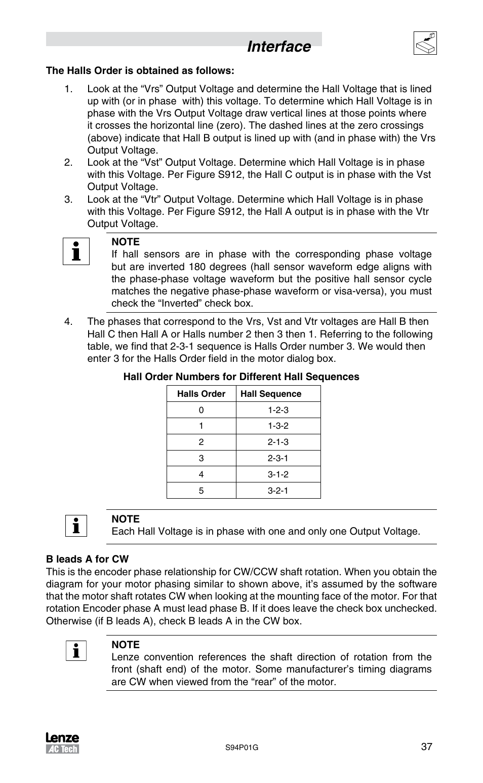 Interface | Lenze S94P01G Position Servo User Manual | Page 39 / 84