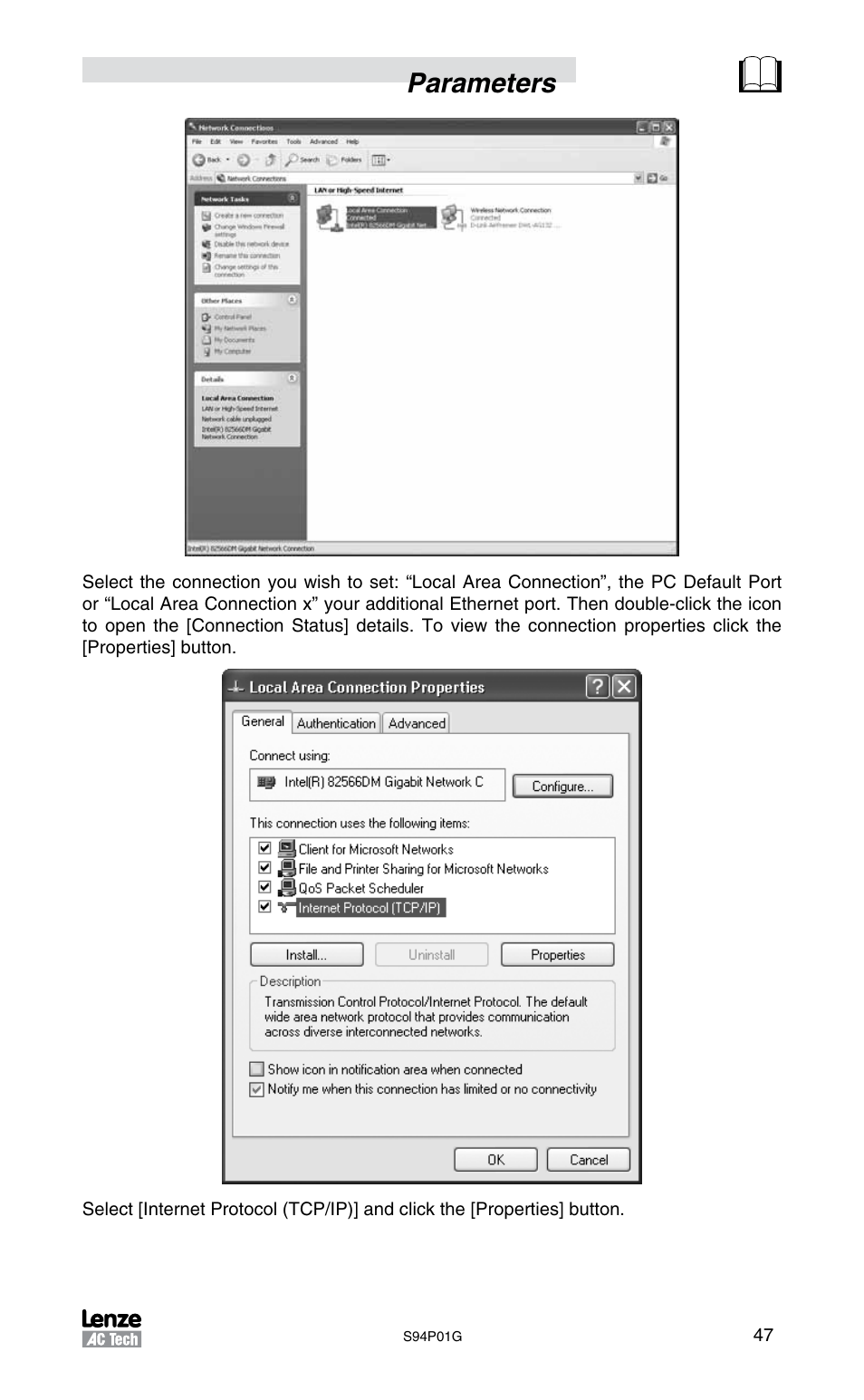 Parameters | Lenze S94P01G Position Servo User Manual | Page 49 / 84