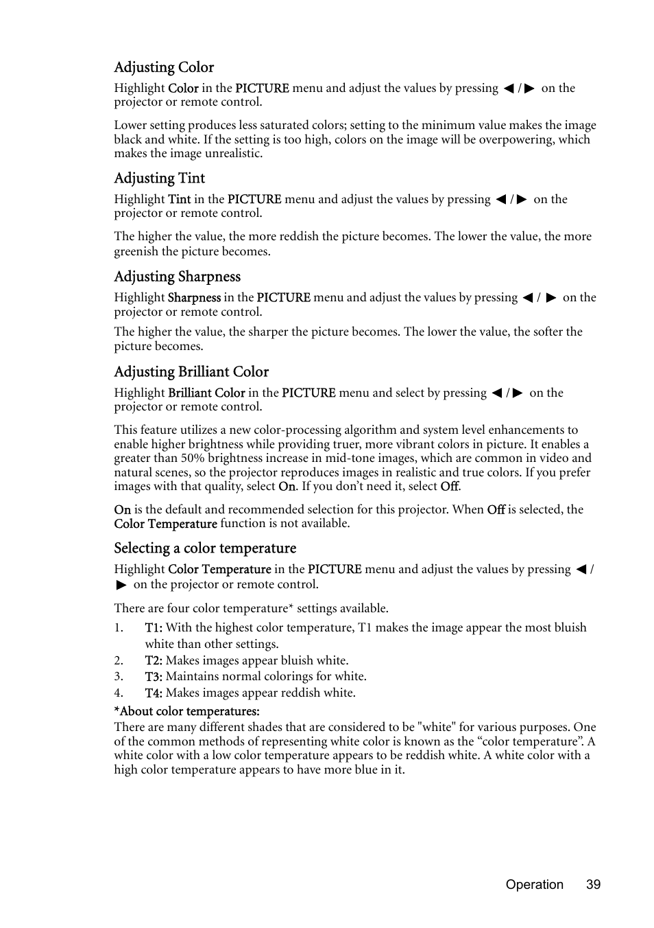 BenQ MP730 User Manual | Page 39 / 68