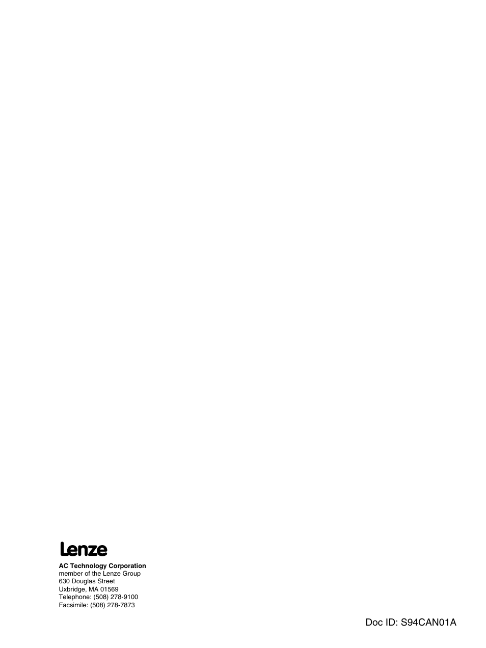 Lenze S94CAN01A User Manual | Page 16 / 16