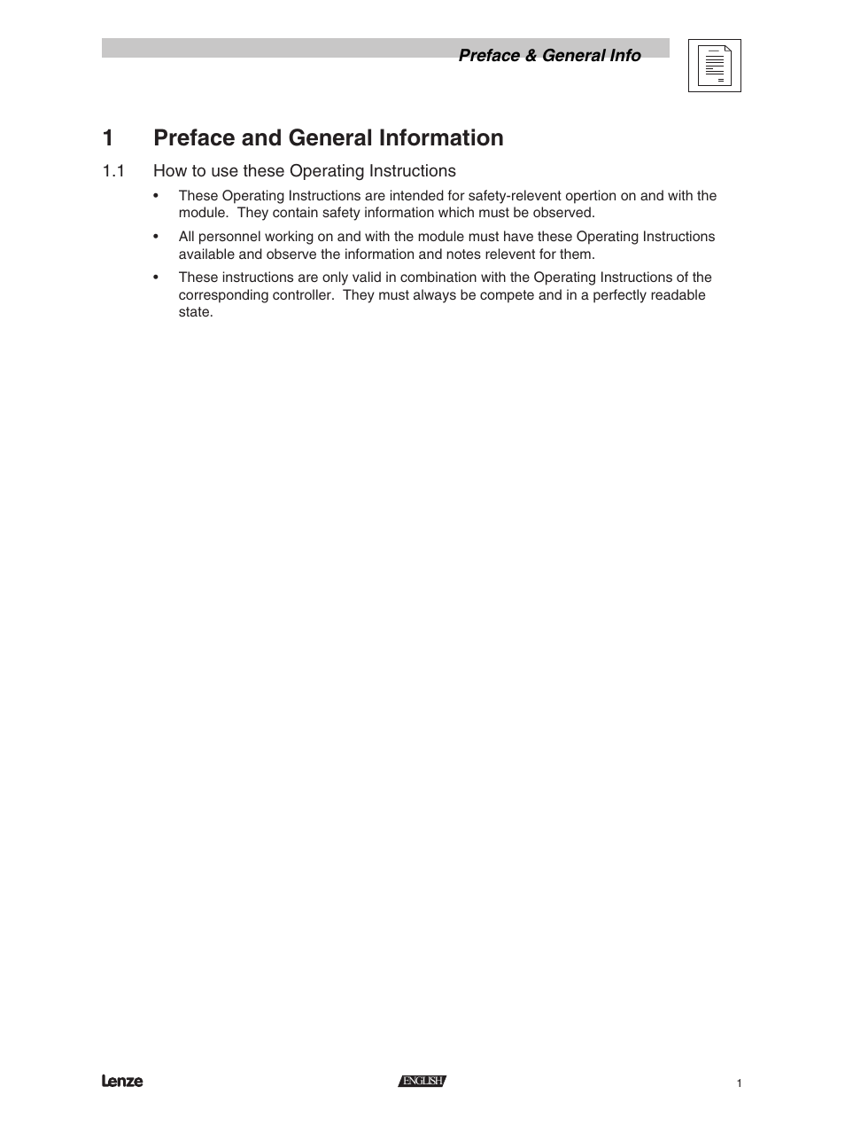 1preface and general information | Lenze RS-485 module User Manual | Page 3 / 11